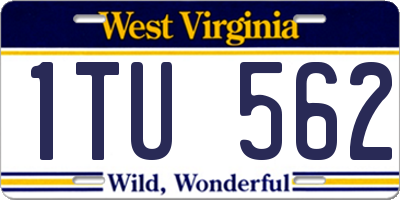 WV license plate 1TU562