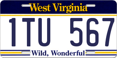 WV license plate 1TU567