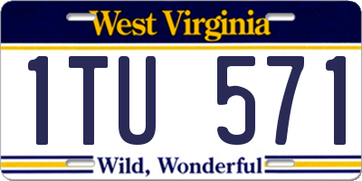 WV license plate 1TU571