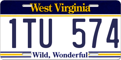 WV license plate 1TU574