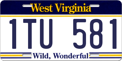 WV license plate 1TU581