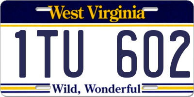 WV license plate 1TU602