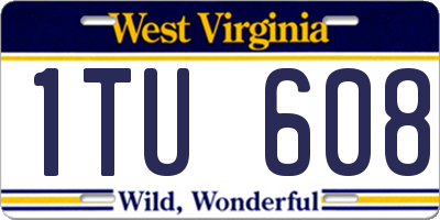 WV license plate 1TU608