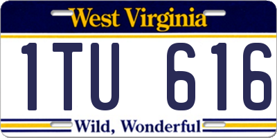 WV license plate 1TU616