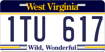 WV license plate 1TU617