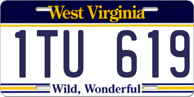 WV license plate 1TU619