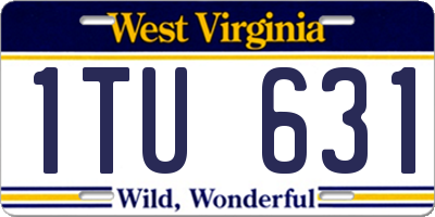 WV license plate 1TU631