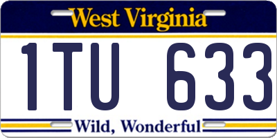 WV license plate 1TU633