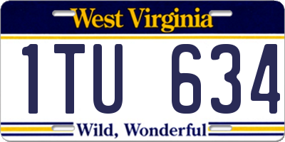 WV license plate 1TU634