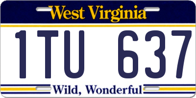 WV license plate 1TU637