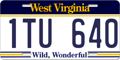 WV license plate 1TU640