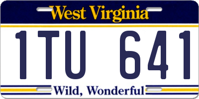 WV license plate 1TU641