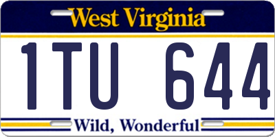 WV license plate 1TU644