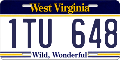WV license plate 1TU648