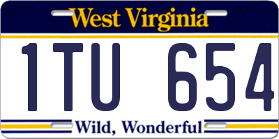 WV license plate 1TU654