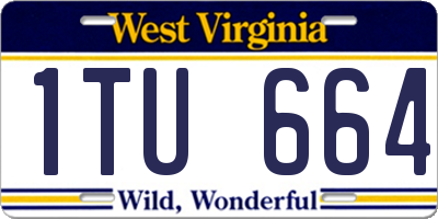 WV license plate 1TU664