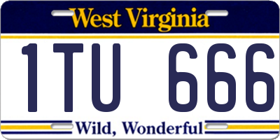WV license plate 1TU666
