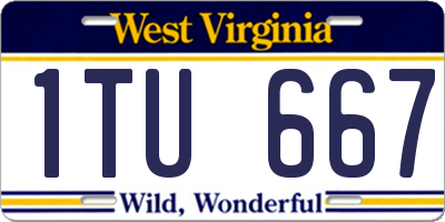 WV license plate 1TU667