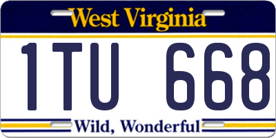 WV license plate 1TU668