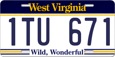 WV license plate 1TU671