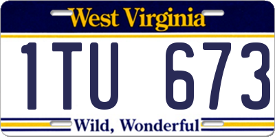 WV license plate 1TU673