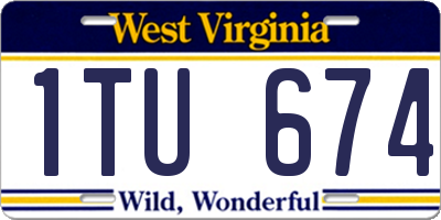 WV license plate 1TU674