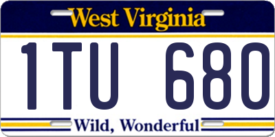 WV license plate 1TU680