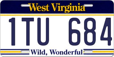 WV license plate 1TU684