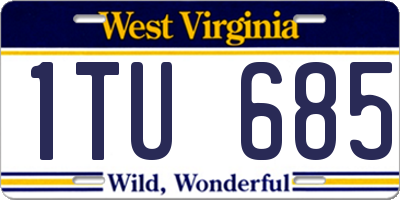 WV license plate 1TU685