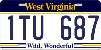 WV license plate 1TU687