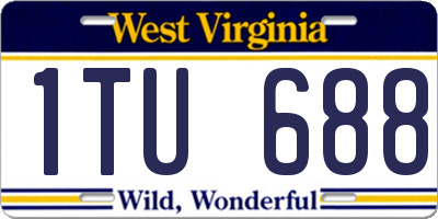 WV license plate 1TU688