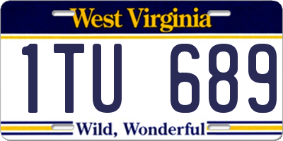 WV license plate 1TU689
