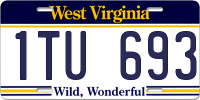 WV license plate 1TU693