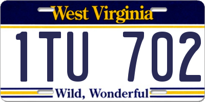 WV license plate 1TU702