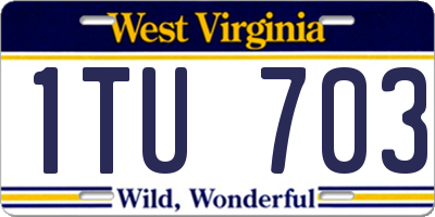 WV license plate 1TU703