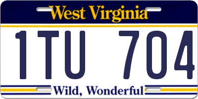 WV license plate 1TU704