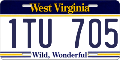 WV license plate 1TU705