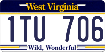 WV license plate 1TU706