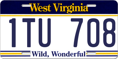 WV license plate 1TU708
