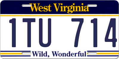 WV license plate 1TU714
