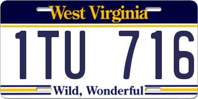 WV license plate 1TU716