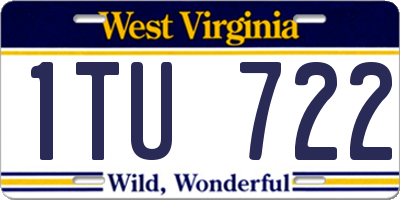 WV license plate 1TU722
