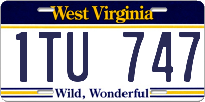 WV license plate 1TU747
