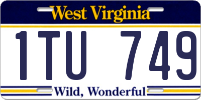 WV license plate 1TU749