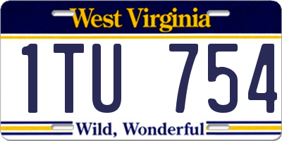 WV license plate 1TU754