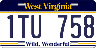 WV license plate 1TU758