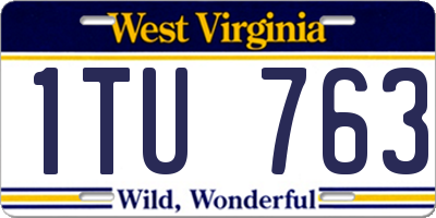 WV license plate 1TU763