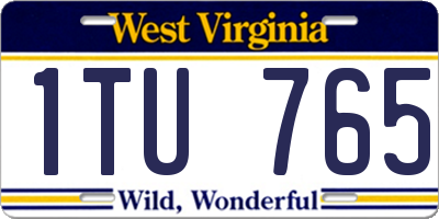 WV license plate 1TU765
