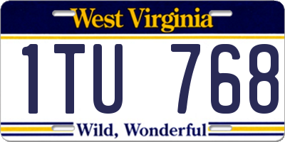 WV license plate 1TU768