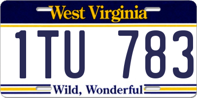 WV license plate 1TU783